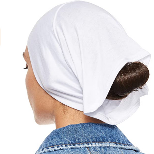 hijab under cap scarf in white color