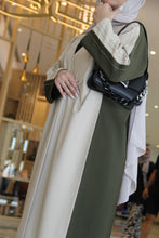 Load image into Gallery viewer, Bisht style Abaya in Biege &amp; Olive
