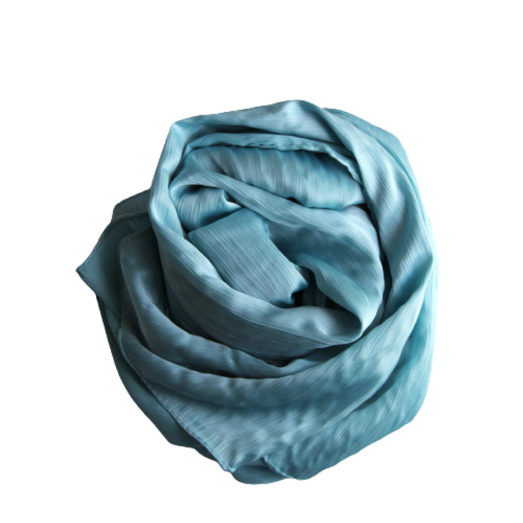 satin textured baby blue hijab