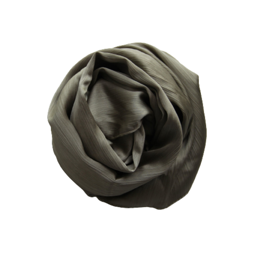 Satin Hijab - textured - Olive Green