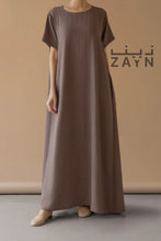 Load image into Gallery viewer, under abaya slip dress in toupe color brown beige
