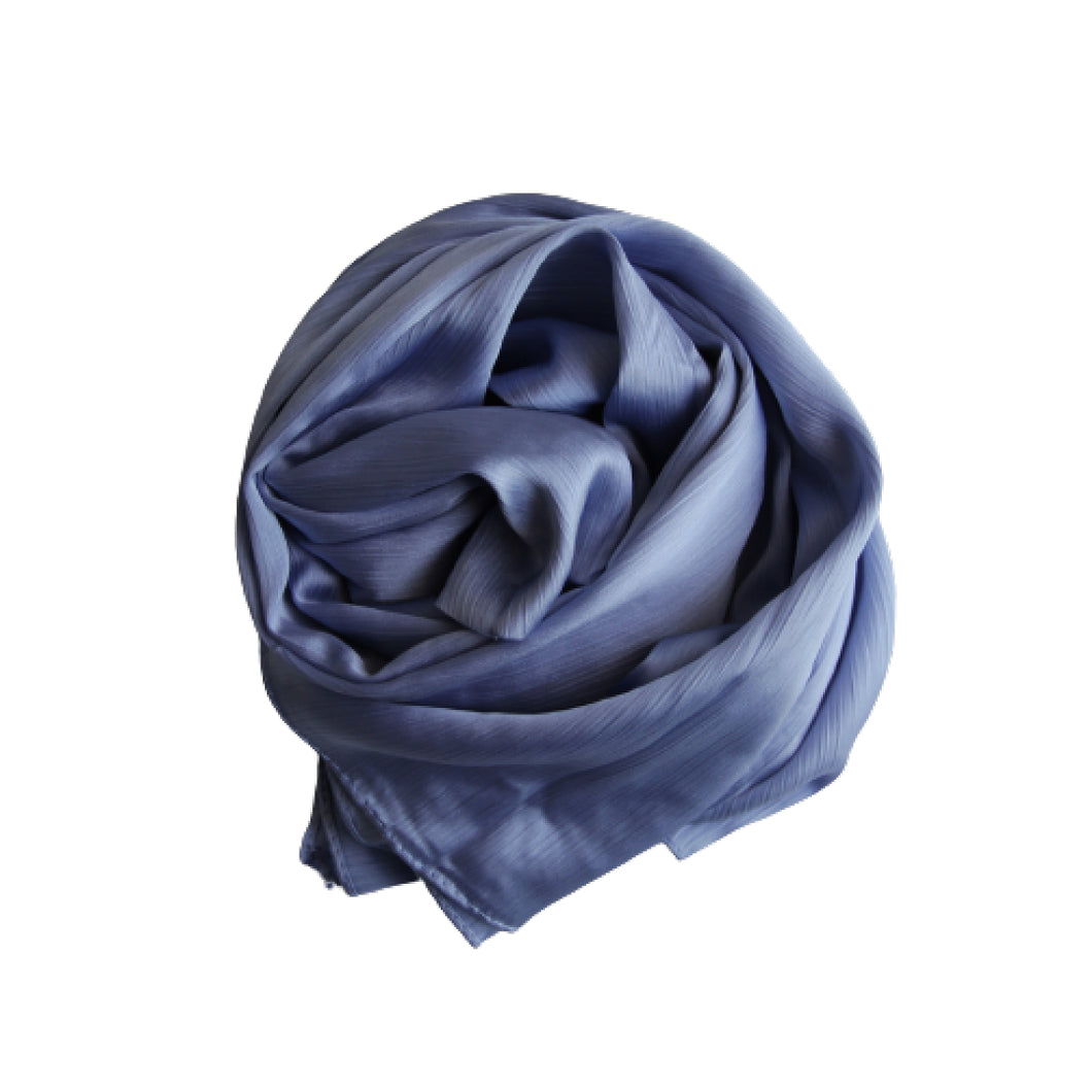 Satin Hijab - textured - Bluebell