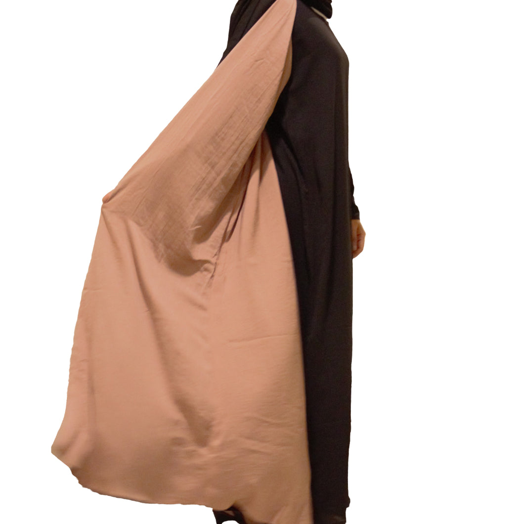 Double Sided Casual Abaya for Women in Copper & Black shade