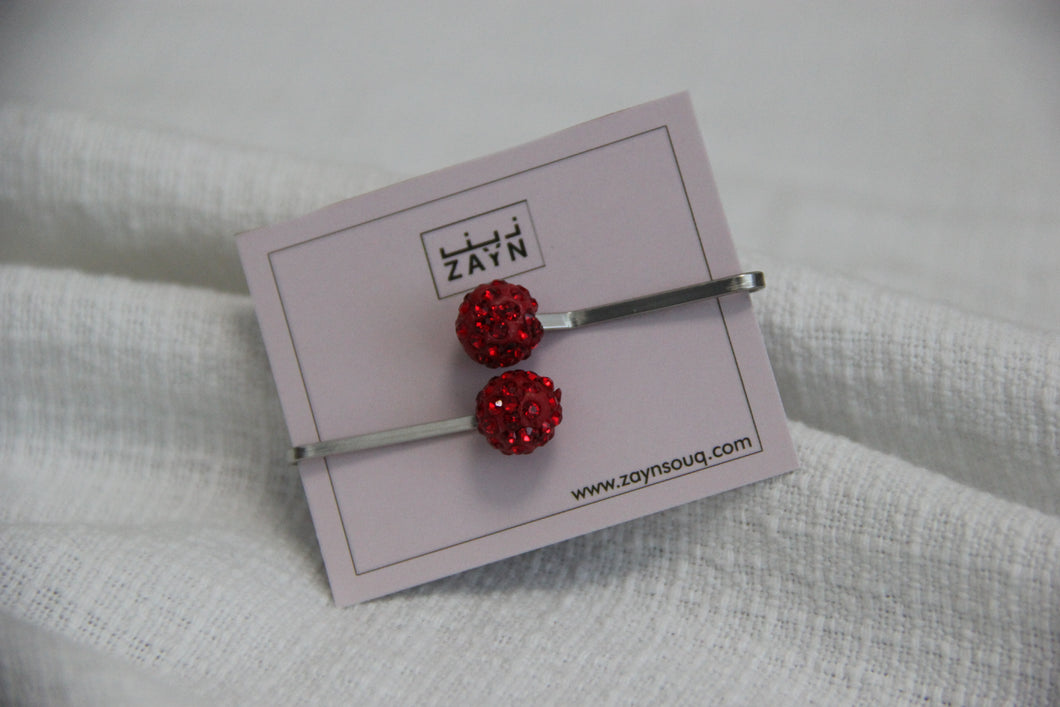 Hijab Pins - Scarf Brooches - Red