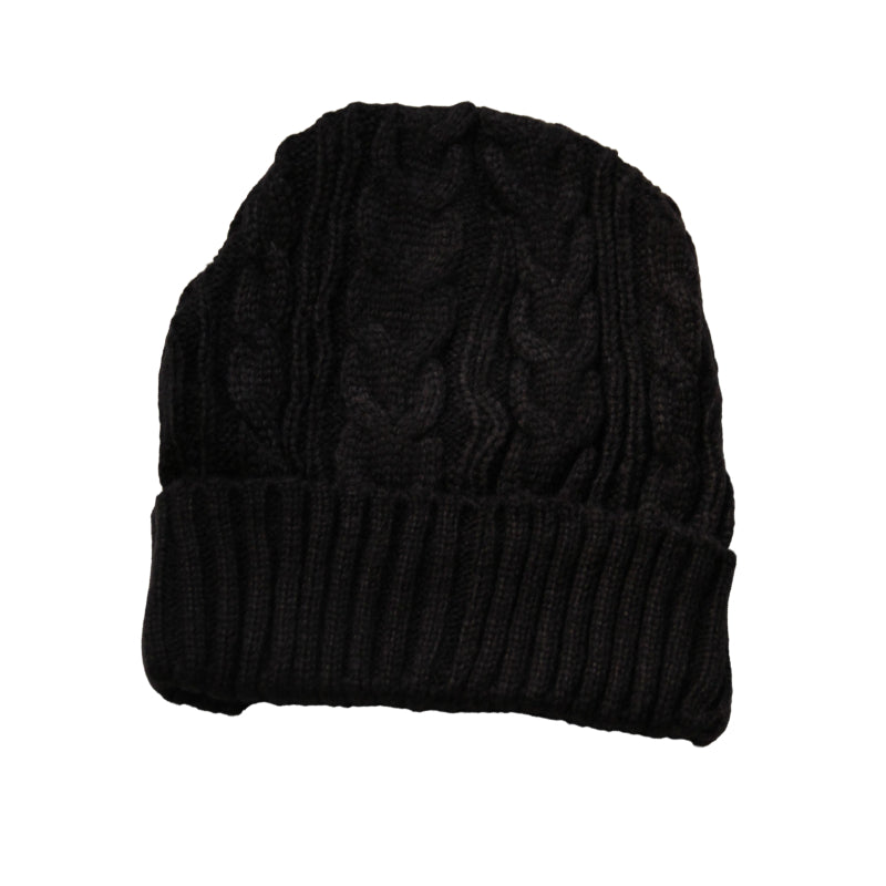 Women's Men's Knitted Wool Beanie - Black