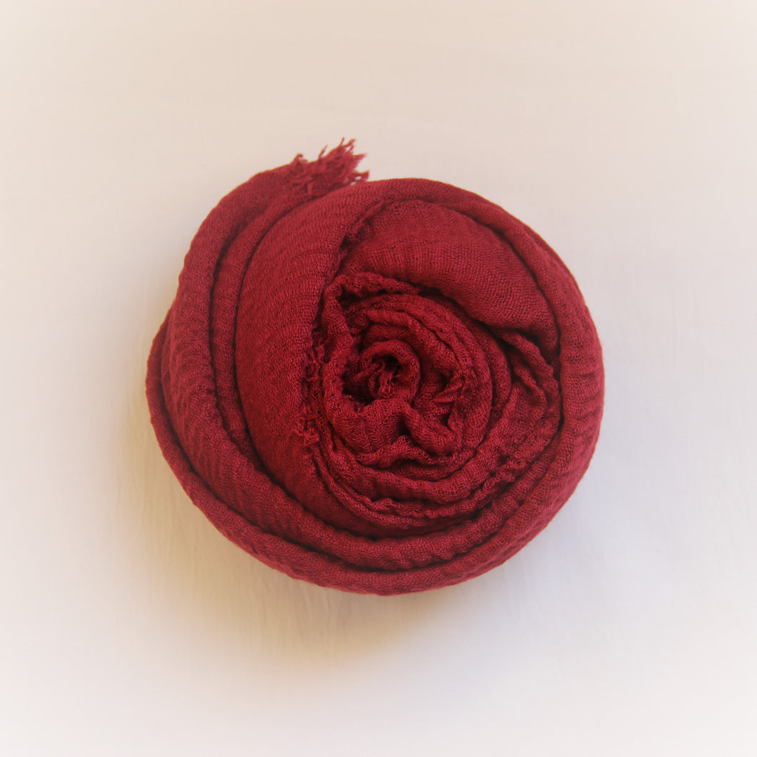 Cotton Crinkle Hijab - Red