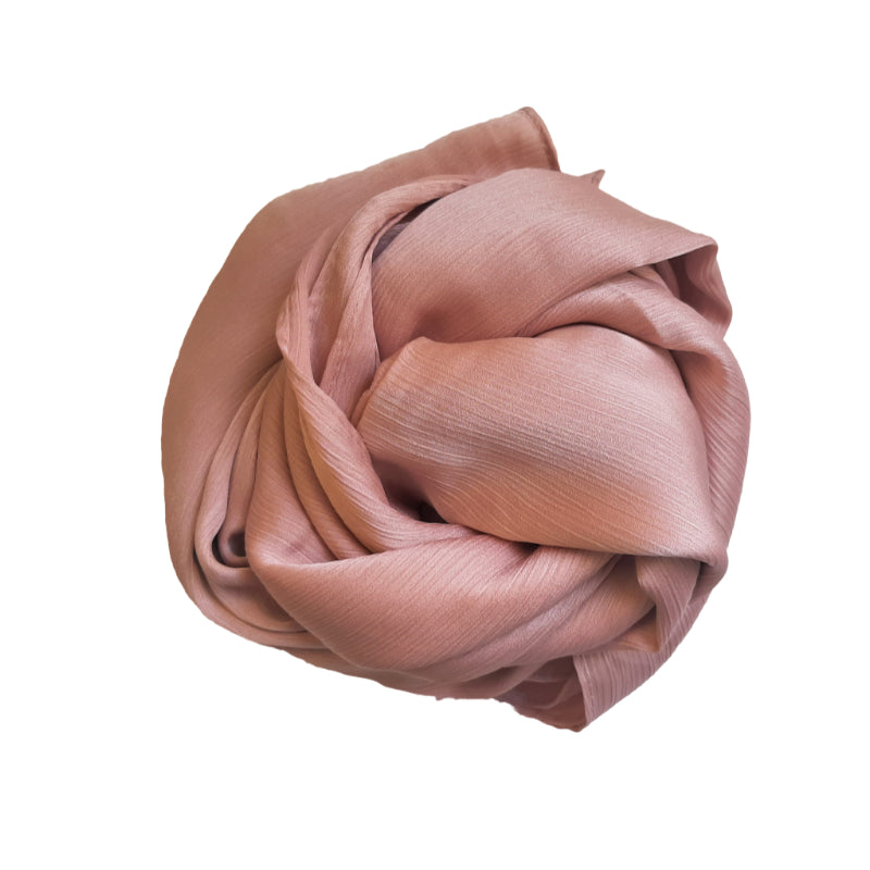 Satin Hijab - Strip textured -Pale Pink