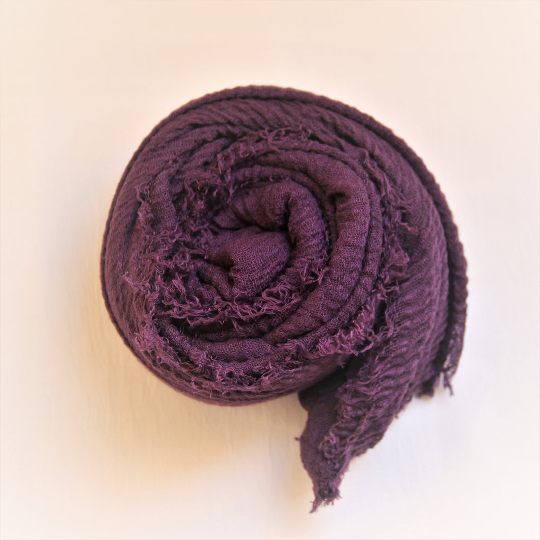 Cotton Crinkle Hijab - Dark Purple